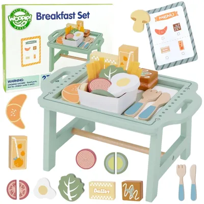 Produktbild von WOOPIE GREEN Frühstücksset und Restaurant – Bestellspaß mit Tablett und Zubehör