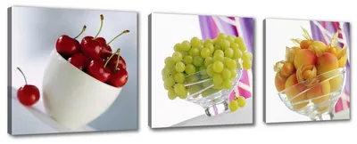 Obrázok produktu pre Obraz na plátne Ovocie 3-dielny 150x50 cm zarámovaný