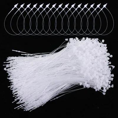 2000 Sicherheitsfäden für Etiketten, 13 cm, PVC, weiß