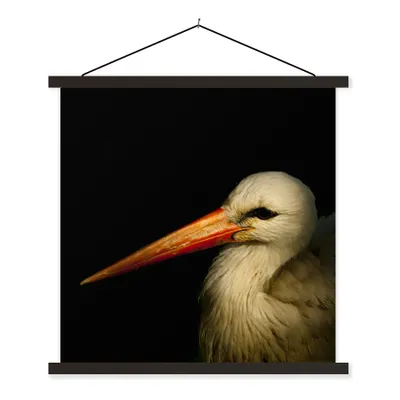 Produktbild von MuchoWow® Textilposter Vogel - Schnabel - Federn 90x90 cm mit schwarzem Rahmen - Magnetisches