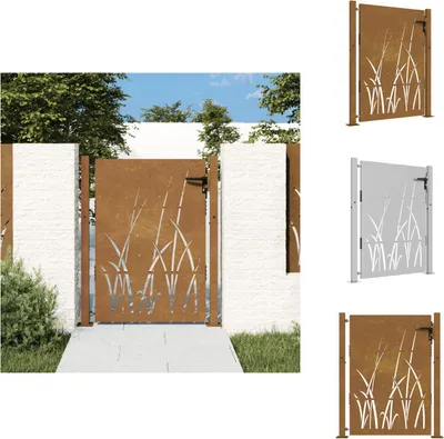 Produktbild von vidaXL Gartentor 105x155 cm Cortenstahl Gras-Design -  Gartentore