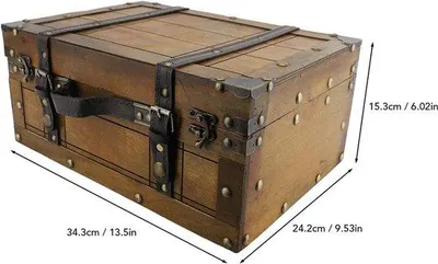Obrázek produktu pro Dřevěná úložná bedna – vintage truhla – retro Imitace – starožitná bedna – univerzální úložná bedna – 348 x 241 x 152 cm