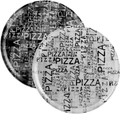 Produktbild von SATURNIA 5628933 Pizzateller aus dekoriertem Porzellan, schwarz/weiß, 33 cm, Porzellan