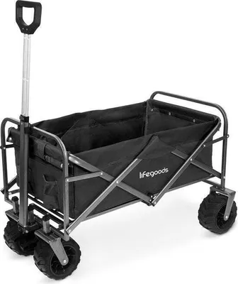 Produktbild von LifeGoods LifeGoods Wagon - faltbar - 80KG Tragfähigkeit - 94L - waschbares Polyester - Schwarz