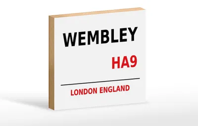 Produktbild von Holzschild London 18x12cm England Wembley HA9