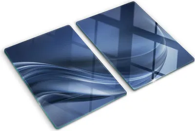 Obrázok produktu pre Sklenená ochranná doska – Kryt varnej dosky – Kryt na indukčnú dosku – 2x40x52 cm – Rýchle čistenie – Tvrdené sklo – Šedá vlna