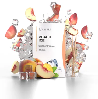 Produktbild von Wunder Zahnstocher mit Geschmack Pfirsich-Ice - 30x Zahnstocher einzeln Verpackt frischer Atem mit Aromatisierte Zahnstocher - Lifestyle