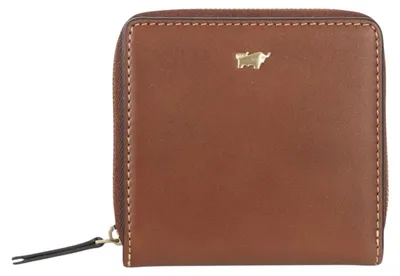 Immagine prodotto di Portafoglio ALICE con zip, portamonete, modello S, 6 scomparti per carte, color marrone, da donna, in pelle
