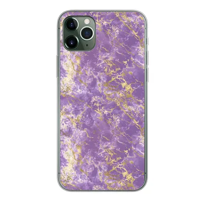 Produktbild von MuchoWow® Handyhülle Schutzhülle Hülle für iPhone 11 Pro Max Marmor - Lila - Gold - Muster Silikon Softcase Handy Hülle - Schutz