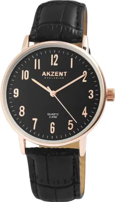 Produktbild von Akzent Exclusive Herrenuhr mit Kunstlederionsarmband