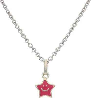 Produktbild von Kinder Kettenanhänger Silber 925 Stern rosa JL30-02-3020 JuwelmaLux