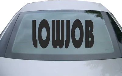 Produktbild von Indigos UG - Aufkleber Heckscheibe & Motorklappe DE6459 - schwarz - 600x285 mm - Lowjob - Auto Scheiben Fenster Heckklappe Tuning Racing JDM - Die cut