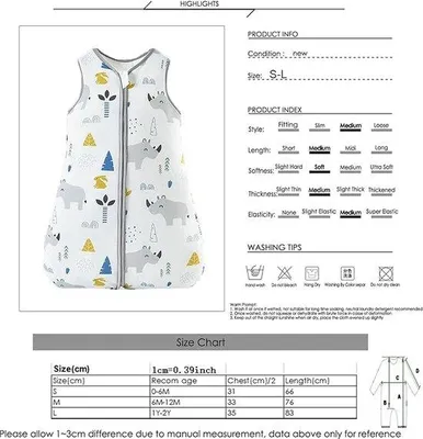 Produktbild von Famanu Inbakerdecke 100% Baumwolle - Unisex Schlafsack für Babys 0-6 Monate