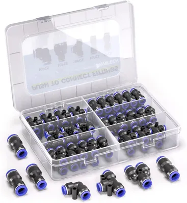 Obrázek produktu pro Sada pneumatických rychlospojek, 46 kusů, 6 mm, pro vzduchové hadice
