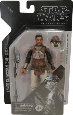 A Star Wars Black Series Lando Calrissian (Skiff Guard) action figure in its packaging.