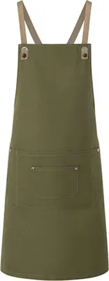 Immagine prodotto di Grembiule Karlowsky LS 39 | Urban-Nature con bretelle incrociate e ampia tasca - Colore: verde muschio (circa Pantone 4229C) - Dimensioni: 70 x 85 cm
