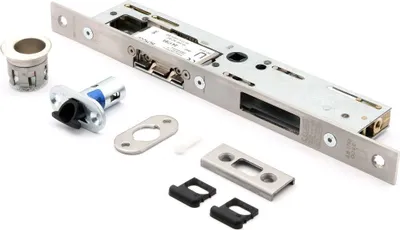 Produktbild von Schüco Treibriegelschloss mit Radientüröffner 241998 DIN RS für Antipanik-Schlösser (mit Riegel)