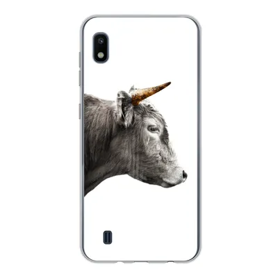 Produktbild von MuchoWow® Handyhülle Schutzhülle Hülle für Samsung Galaxy A10 Schottischer Highlander - Horn - Gold Silikon Softcase Handy Hülle - Schutzhülle