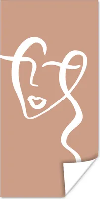 Produktbild von MuchoWow® Poster Frau - Gesicht - Abstrakt 60x120 cm - Wandschmuck