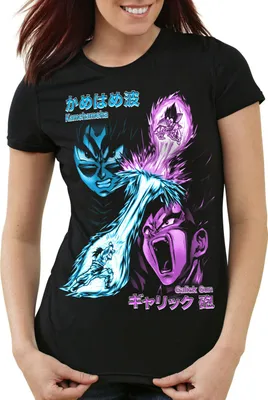 Produktbild von style3 Goku vs. Vegeta Damen T-Shirt energie gallic kamehameha dragon beam struggle ball, Größe:L