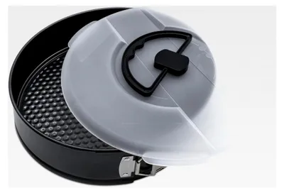 Produktbild von Runde Springform mit Deckel dunkelgrau PFOA-frei - 26 cm - Kuchenform mit Antihaft-Beschichtung - Backzubehör für Flachboden-Torten hitzebeständig bis 230° auslaufsicher