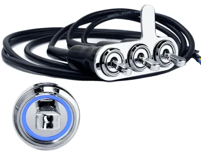 Produktbild von Motorradschalter, Edelstahl, LED-Beleuchtung, 3-In-1