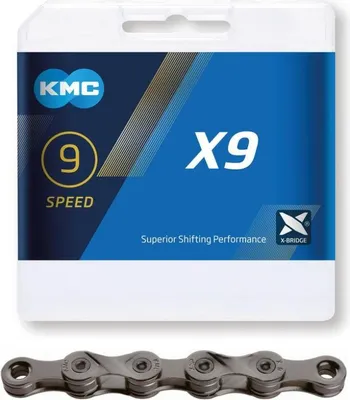 Produktbild von KMC 9 Fach Kette X9 Grau 114 Glieder