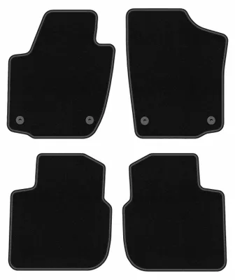Obrázek produktu pro Velurové autokoberce pro: Skoda Rapid 2013-2019 (liftback/sedan/Spaceback) – sada 4 ks, černé, na míru – Wielganizator BASIC
