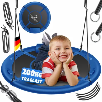 Produktbild von KESSER® Nestschaukel 60cm Tellerschaukel Hängeschaukel Rundschaukel Schaukel verstellbar Garten-Schaukel Kinderschaukel Indoor - Outdoor-Schaukel für Kinder & Erwachsene