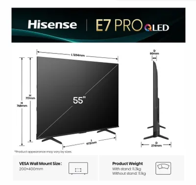 Produktbild von Hisense QLED Smart TV 55E7Q PRO ČR