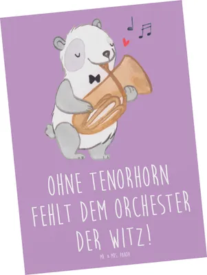 Produktbild von Mr. & Mrs. Panda Grußkarte Tenorhorn Witz - Lavendeltraum - Geschenk, bildkarte, Musik, Instrument, Brassband, Postkarten, Postkarte, Musiker, Lernen, Fotokarte