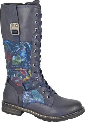 Image de Cipriata - Bottines Floral pour femme DF4606 (42 EU) (Marine)