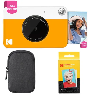 Productafbeelding van Kodak Printomatic instantcamera (geel), basispakket + Zinkpapier (20 vel)