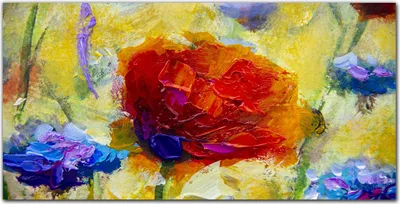 Produktbild von Coloray Bild aus Leinwand 100x50 Leinwand Dekoration - gemalte Blume