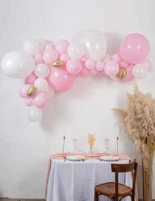 Produktbild von Ballonbogen-Set Rosa Weiß, Kit mit 57 Ballons - Einheitsgröße