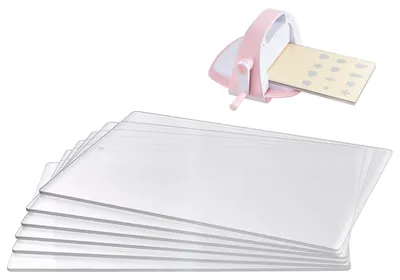 Zdjęcie produktu dla Płyty do wycinania VEVOR, zestaw 6 sztuk, wymiary 308x216x3 mm, podkładki do cięcia, płyty tnące z poliwęglanu, kompatybilne z maszyną do tłoczenia i wycinania VEVOR KM-1885, do scrapbookingu i produkcji kartek, przezroczyste