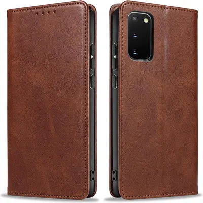 Produktbild von Handyhülle für Samsung Galaxy S20 Kunstleder Flip Cover Hülle Handytasche Case Kartenfach Farbe: Dunkelbraun