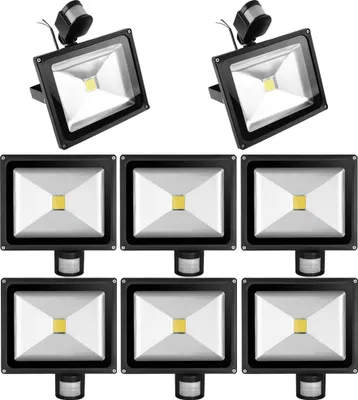 Produktbild von 8pcs 30W LED Strahler Fluter Spot Außenstrahler Flutlich mit Bewegungsmelder,Greenmigo Warmweiß Wandstrahler Schwarz Aluminium IP65 Wasserdicht AC 85-265V Tageslichtweiß