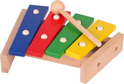 Produktbild von Goki Xylophon Holz Musikinstrument buntes Spielzeug 4 Töne