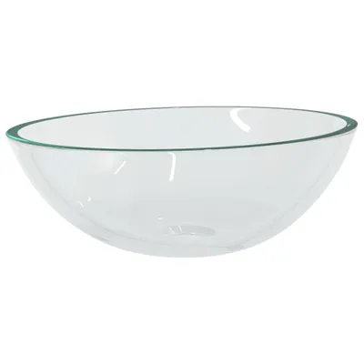 Zdjęcie produktu dla vidaXL Szklana umywalka 50x37x14 cm przezroczysta
