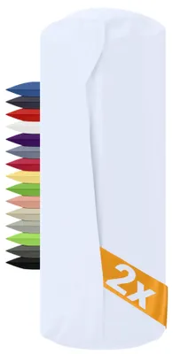 Produktbild von 2er-Set Nackenrollenbezüge 40 x 15 cm, 100 % Baumwolle, 1600.2330, 40 x 15 cm, weiß