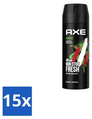 Produktbild von 15 x Axe Deodorant Spray Africa - 150 ml - Vorteilspackung - 15 Stücke