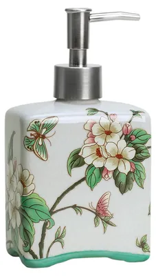 Immagine prodotto di Omgoods - Dispenser per sapone in Vetroceramica con motivo floreale