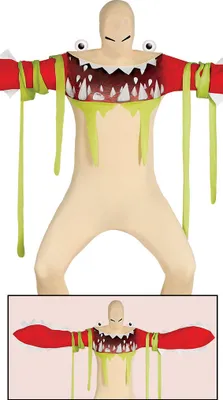 Produktbild von Monsterschlund-Kostüm für Erwachsene Halloween beige-rot-grün