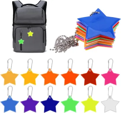 Imagen del producto de Reflector para colgar – 12 unidades – Para mochilas y bolsas escolares