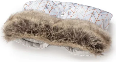 Produktbild von Marble Winter Handwärmer für Kinderwagen (Kinderwagenmuff) mit Fell