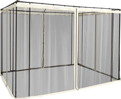 Obrázok produktu pre Fortuna Lai Moskitonetz 3x3m Pavilón so 4 bočnými dielmi, sieť proti hmyzu so zipsom, odolný z nylonovej sieťoviny v čiernej farbe