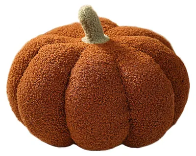 Plüsch-Kürbiskissen, Dekokissen, 30 cm, braun
