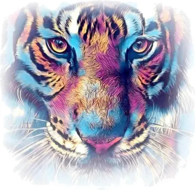Produktbild von Tigerkopf-Kunst, vollfarbig, zum Aufbügeln