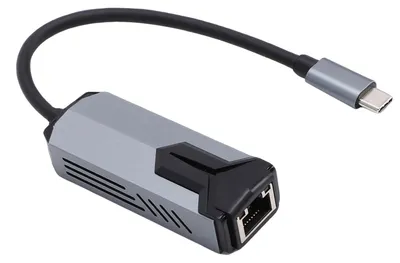 Zdjęcie produktu dla Adapter USB-C do Ethernet 5 Gb/s – kompatybilny z MacBookiem; konwerter Type-C 3.0 na RJ45 5000 Mb/s; karta sieciowa przewodowa do laptopów i komputerów stacjonarnych z aluminiową obudową